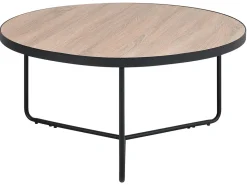 Couchtisch 2Er Set Holzoptik Hellbraun / Schwarz Gross Und Mittelgros Rund Melody