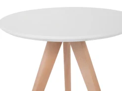 Couchtisch 3Er Set Weis / Hellbraun Rund Vegas