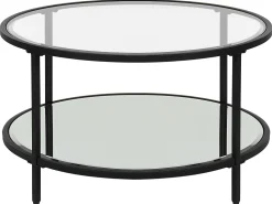 Couchtisch Glas / Metall Schwarz 70 Cm Birney