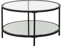 Couchtisch Glas / Metall Schwarz 70 Cm Birney