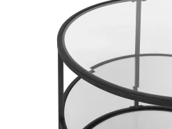 Couchtisch Glas / Metall Schwarz 70 Cm Birney