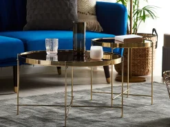 Couchtisch Glas Gold / Goldbraun 63 Cm Lucea