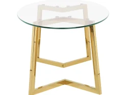 Couchtisch Glas Gold Oval Fresno