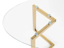 Couchtisch Glas Gold Oval Fresno