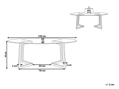 Couchtisch Glas Gold Oval Fresno
