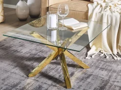 Couchtisch Glas Gold Quadratisch 70 X 70 Cm Starlight