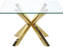Couchtisch Glas Gold Quadratisch 70 X 70 Cm Starlight