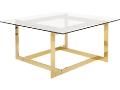 Couchtisch Glas Gold Quadratisch 80 X 80 Cm Crystal