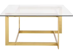 Couchtisch Glas Gold Quadratisch 80 X 80 Cm Crystal
