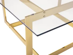 Couchtisch Glas Gold Quadratisch 80 X 80 Cm Crystal