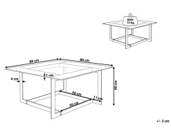 Couchtisch Glas Gold Quadratisch 80 X 80 Cm Crystal