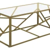 Couchtisch Glas Gold Rechteckig 50 X 100 Cm Orland