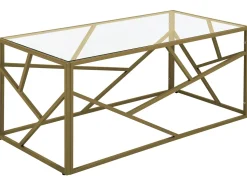 Couchtisch Glas Gold Rechteckig 50 X 100 Cm Orland