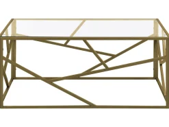 Couchtisch Glas Gold Rechteckig 50 X 100 Cm Orland