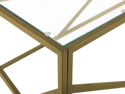 Couchtisch Glas Gold Rechteckig 50 X 100 Cm Orland