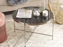 Couchtisch Glas Schwarz / Silber 63 Cm Lucea