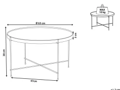 Couchtisch Glas Schwarz / Silber 63 Cm Lucea