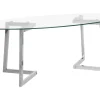 Couchtisch Glas Silber Oval Fresno