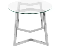 Couchtisch Glas Silber Oval Fresno