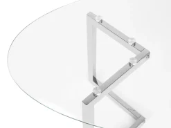 Couchtisch Glas Silber Oval Fresno
