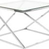 Couchtisch Glas Silber Quadratisch 60 X 60 Cm Beverly