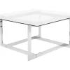 Couchtisch Glas Silber Quadratisch 80 X 80 Cm Crystal