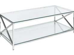 Couchtisch Glas Silber Rechteckig 60 X 120 Cm Audet