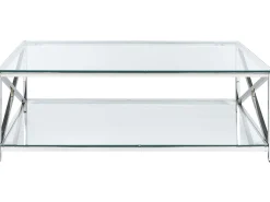 Couchtisch Glas Silber Rechteckig 60 X 120 Cm Audet