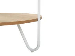 Couchtisch Glas Weis / Heller Holzfarbton 80 Cm Chico