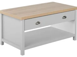 Couchtisch Grau / Heller Holzfarbton Rechteckig Clio