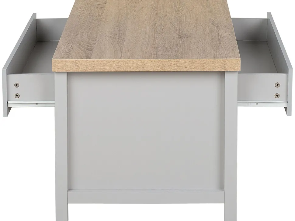 Couchtisch Grau / Heller Holzfarbton Rechteckig Clio