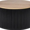 Couchtisch Heller Holzfarbton / Schwarz O 70 Cm Mit Stauraum Kirkwood