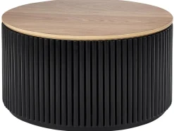 Couchtisch Heller Holzfarbton / Schwarz O 70 Cm Mit Stauraum Kirkwood