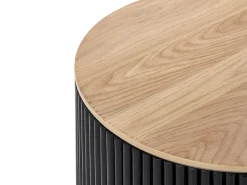 Couchtisch Heller Holzfarbton / Schwarz O 70 Cm Mit Stauraum Kirkwood