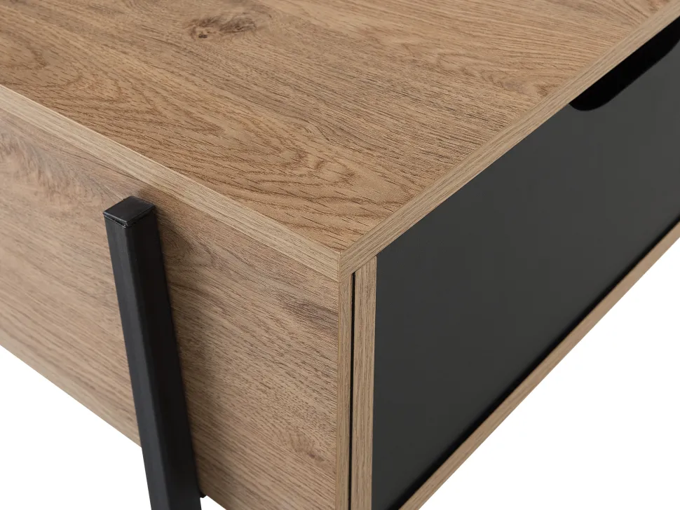Couchtisch Heller Holzfarbton / Schwarz Rechteckig Blackpool