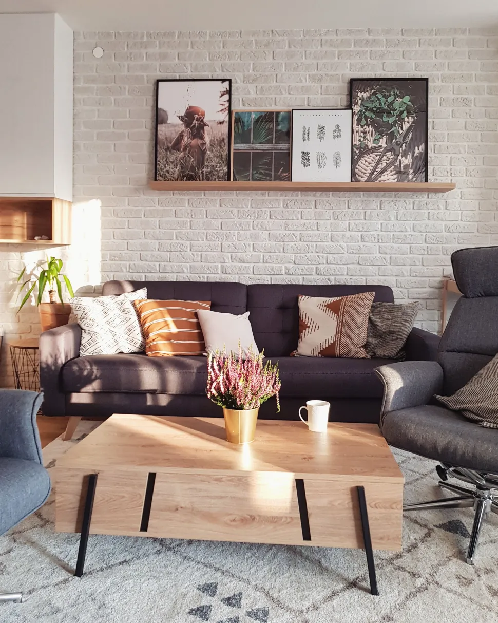 Couchtisch Heller Holzfarbton / Schwarz Rechteckig Blackpool