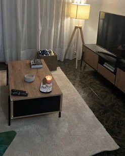 Couchtisch Heller Holzfarbton / Schwarz Rechteckig Blackpool