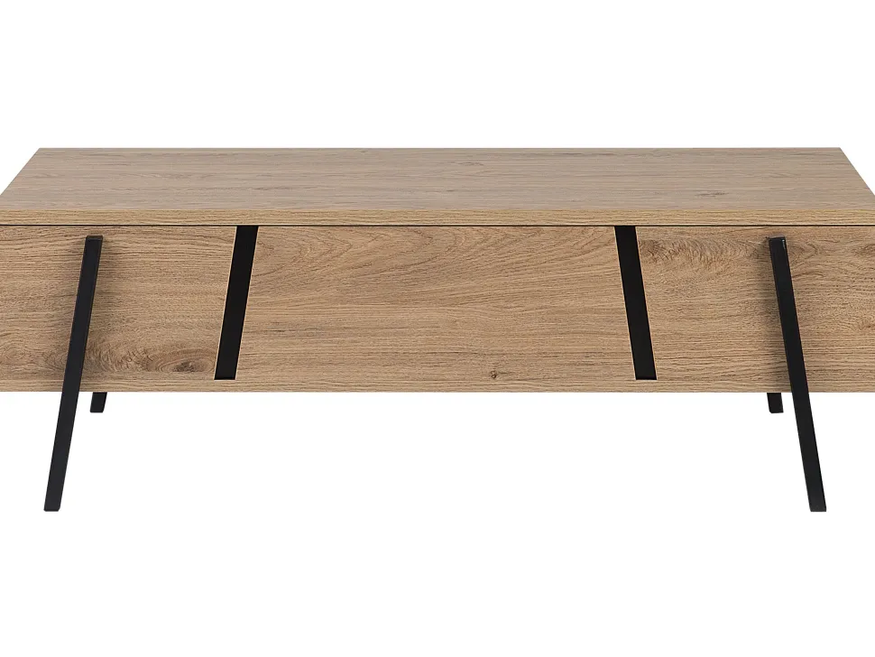 Couchtisch Heller Holzfarbton / Schwarz Rechteckig Blackpool