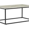 Couchtisch Marmor Optik Beige / Schwarz Rechteckig 60 X 100 Cm Delano