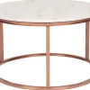 Couchtisch Marmor Optik Beige / Kupfer 70 Cm Coral