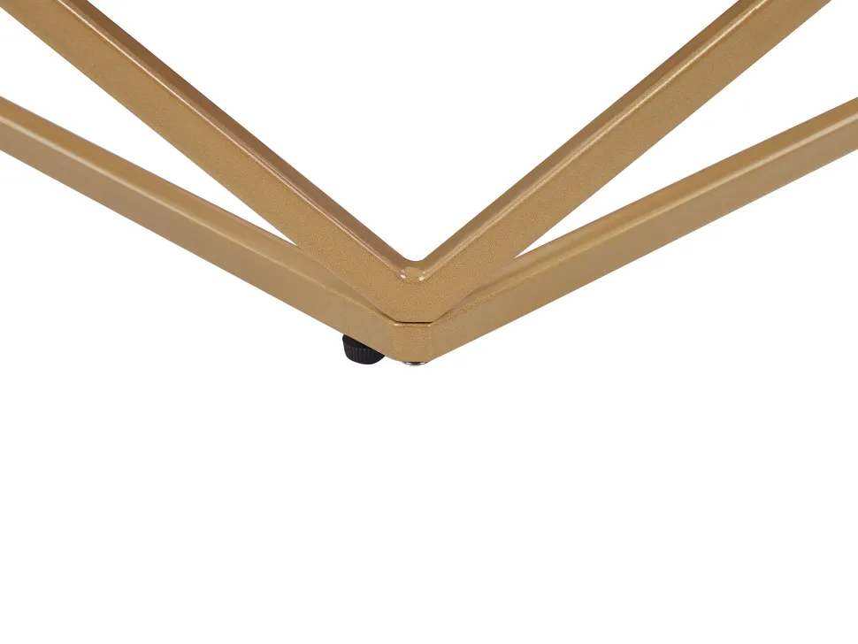 Couchtisch Marmor Optik Beige / Gold Quadratisch 80 X 80 Cm Malibu