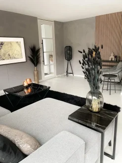 Couchtisch Marmor Optik Schwarz Quadratisch 80 X 80 Cm Malibu