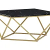 Couchtisch Marmor Optik Schwarz / Gold Quadratisch 80 X 80 Cm Malibu