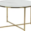 Couchtisch Marmor Optik Weis / Gold 70 Cm Quincy