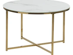 Couchtisch Marmor Optik Weis / Gold 70 Cm Quincy