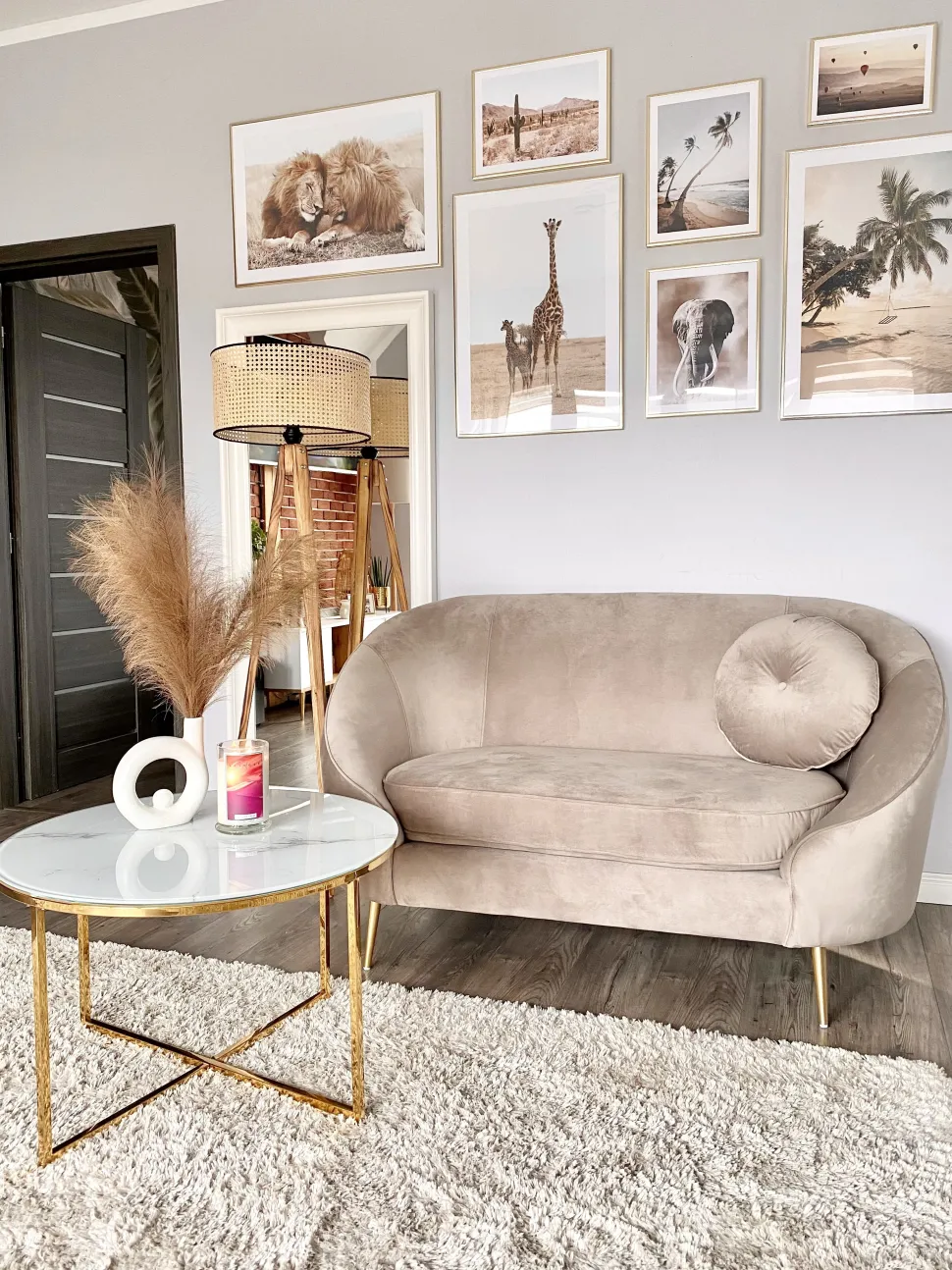Couchtisch Marmor Optik Weis / Gold 70 Cm Quincy