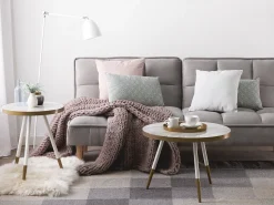 Couchtisch Marmor Optik Weis / Gold 61 Cm Ramona