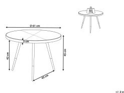 Couchtisch Marmor Optik Weis / Gold 61 Cm Ramona