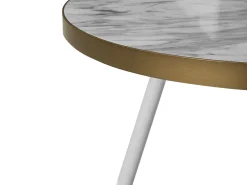 Couchtisch Marmor Optik Weis / Gold 61 Cm Ramona