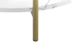 Couchtisch Marmor Optik Weis / Gold O 60 Cm Reva